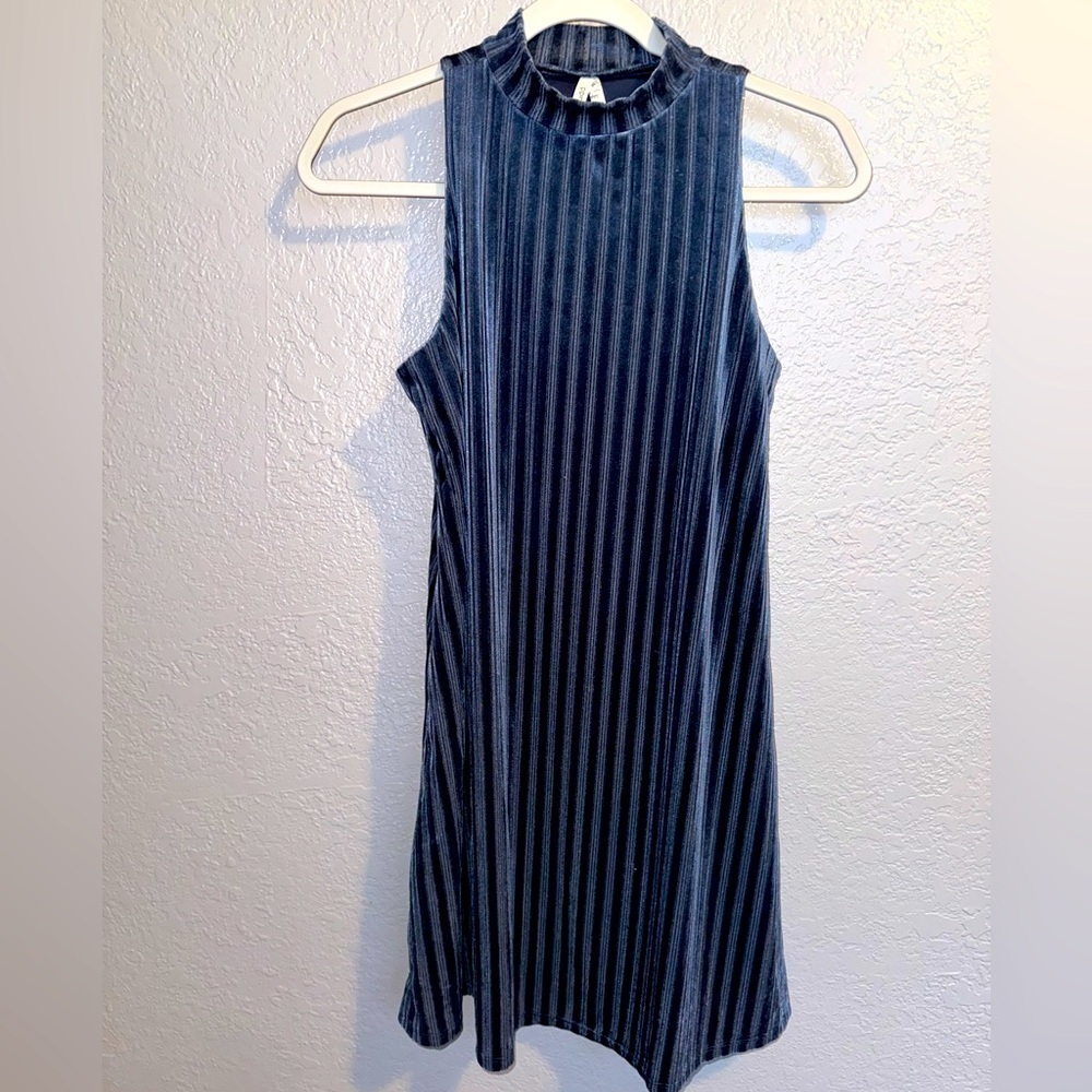 Mudd blue velvet sleeveless dress woman size S